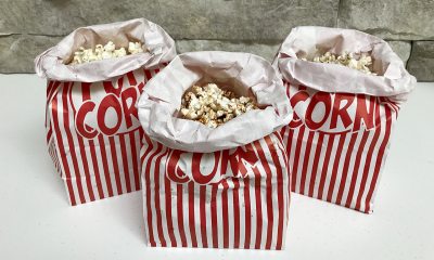 Three bags of popcorn