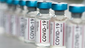 Bottles of the COVID-19 Vaccine lined up