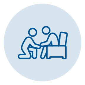 Comforting another person icon | Geriatrics