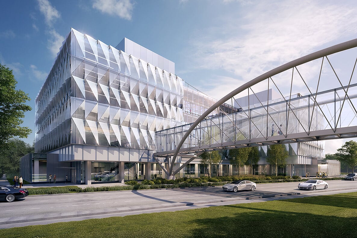 Rendering of the Phil and Penny Knight Campus for Accelerating Scientific Impact at the University of Oregon in Eugene