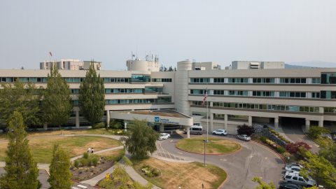 Exterior view of PeaceHealth Cancer Center in Bellingham, Washington
