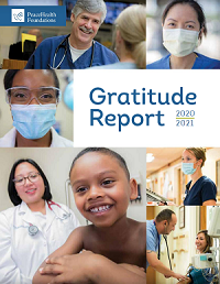 Front cover of 2020-21 Foundation Gratitude Report