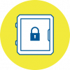 Illustration of a locked box or vault