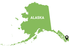 Map of Home Health and Hospice Locations  in Alaska