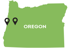 Map of Home Health and Hospice Locations in Oregon