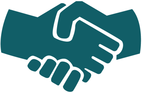 Silhouette of a hand shake