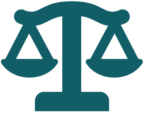 Silhouette of scales in balance