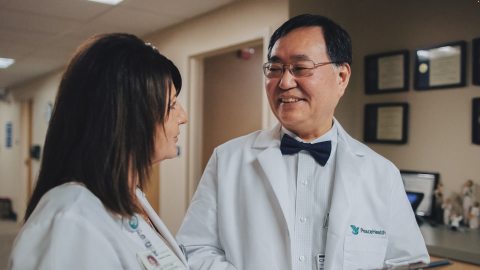 Dr Kim with a colleague