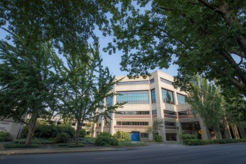 exterior of PeaceHealth Sacred Heart Medical Center University District in Eugene, Oregon