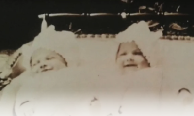 old photograph of the holtzman twin babies