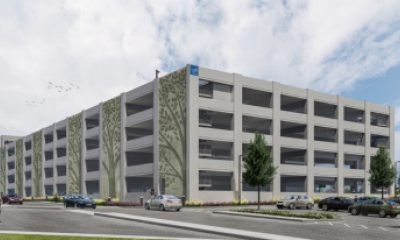Rendering of new central garage at St. Joseph Medical Center