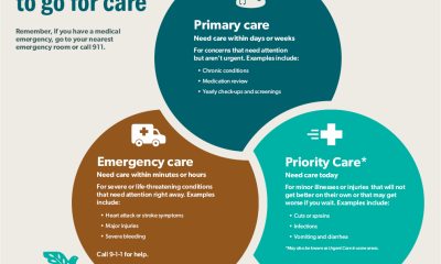 three circles representing primary care, priority care and emergency care