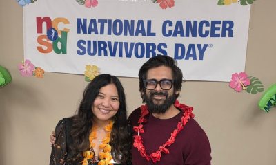 Myronie McKee celebrates National Cancer Survivors Day with Dr. Shushan Rana during Sunday’s celebration at PeaceHealth Southwest Washington Medical Center.