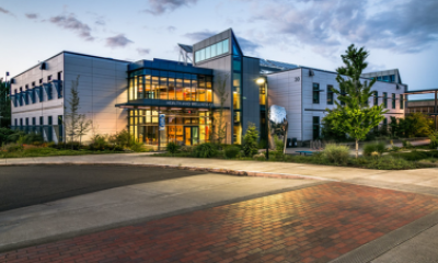 Lane Community College building at night