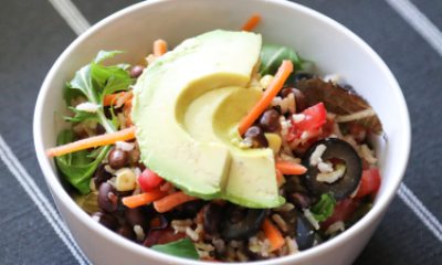 Rice bean bowl with avocado recipe
