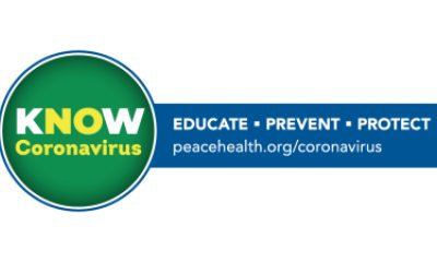 Round green logo with the wordws "Know Coronavirus, Educate - Prevent - Protect"