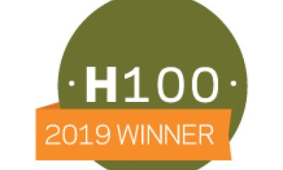 2019 H100 Winner badge/logo in green and orange