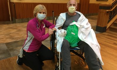Petras Astrauskas and his wife, Laima, at PeaceHealth Sacred Heart Medical Center at RiverBend