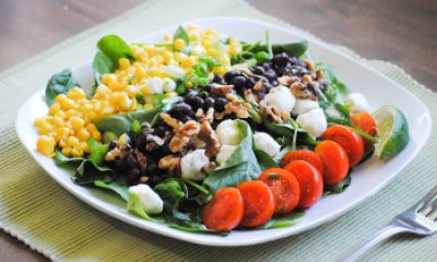 Walnut corn and black bean salad