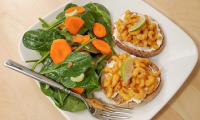 curry lime shrimp toast recipe with green salad