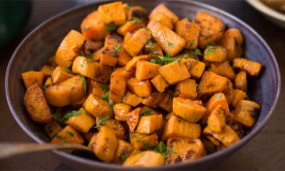spicy roasted sweet potatoes