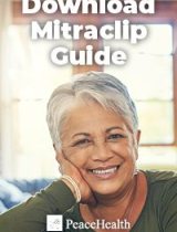 Photo of happy woman and text for Mitraclip Download guide
