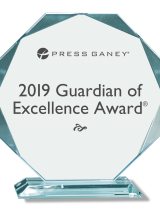 2019 Press Ganey Guardian of Excellence Award in crystal and glass