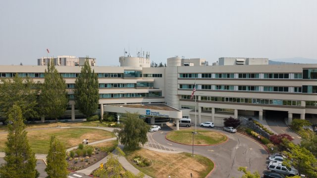 Exterior view of PeaceHealth Cancer Center in Bellingham, Washington