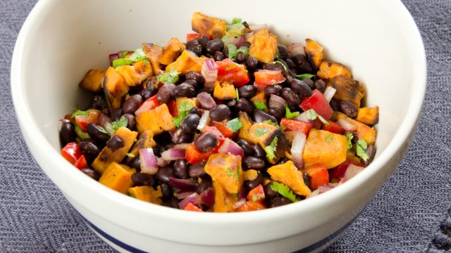 Black bean, sweet potato and rice bowls recipe.