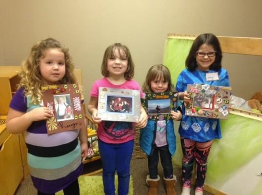 Four children hold up crafts they made at a Stepping Stones session, made possible by PeaceHealth Hospice Hope Bereavement Services