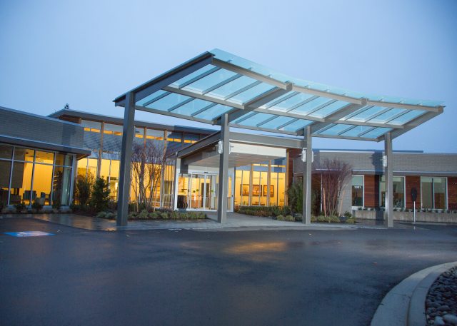 Exterior photo of St. Joseph's cancer center