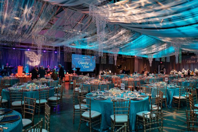Photo of the decorated room for the gala