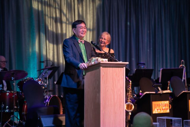 Dr. Kim speaking at the gala