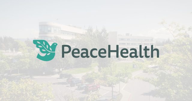 St. Joseph Medical Center photo with overlay of PeaceHealth logo