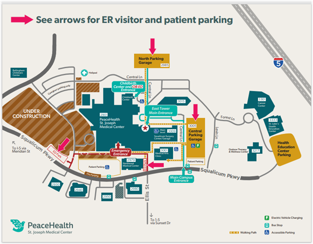 ER Visitor and Patient Parking at St. Joseph Medical Center