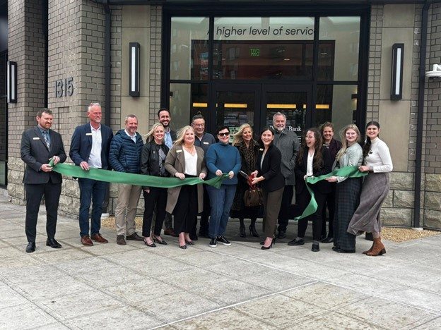 Peoples Bank employees, with Charles and Lori LeCocq, at the new Fairhaven Branch ribbon cutting ceremony, February 2026 