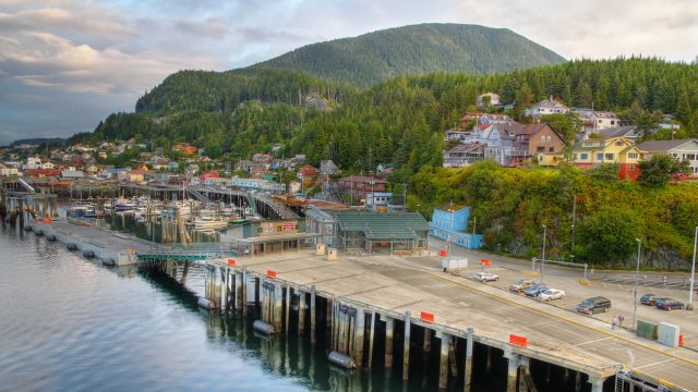 ketchikan, alaska coastal waterfront