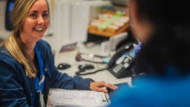 PeaceHealth caregivers smile and talk