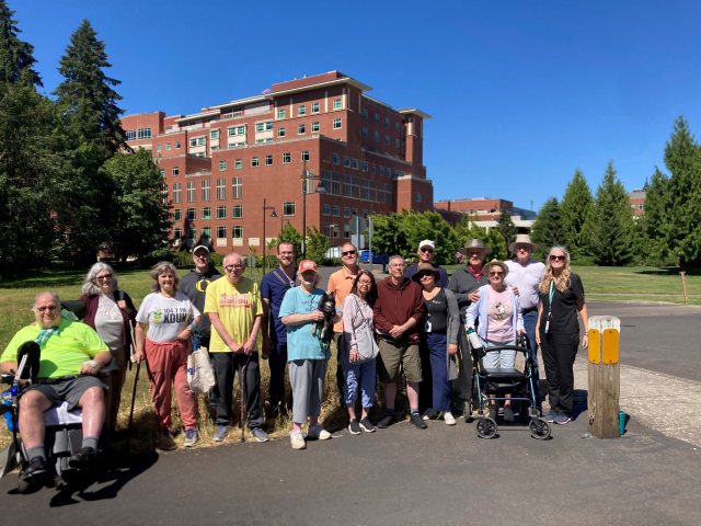 Members of the stroke survivor group outside hospital in Springfield