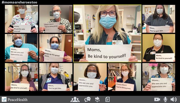 healthcare workers express appreciation for moms