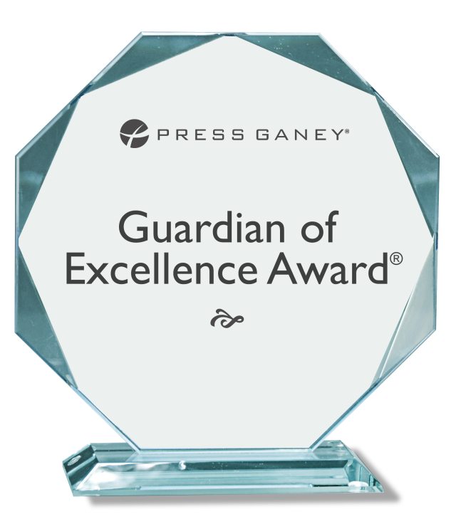 Desktop award in crystal & glass for Press Gainey 2018 Guardian of Excellence Award