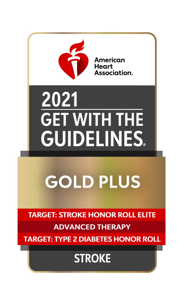 2021 American Heart Association Get with the Guidelines Gold PLus logo