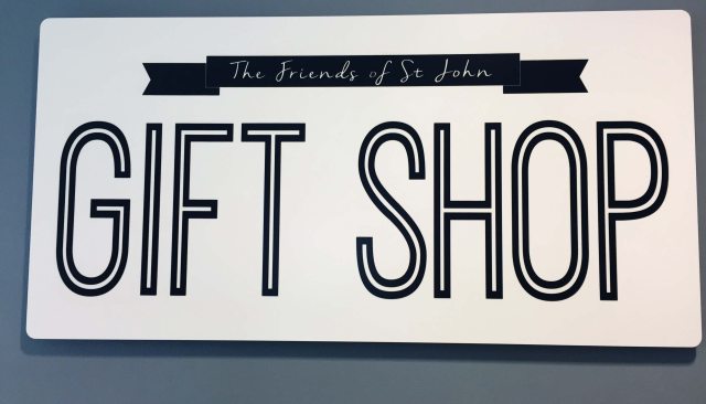 Gift shop sign for PeaceHealth St. John hospital boutique