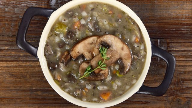 Bowl of mushroom soup